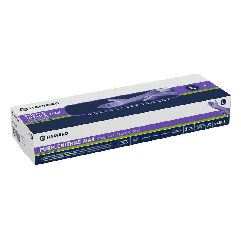 Purple Nitrile Max™ Nitrile Extended Cuff Length Exam Glove, Large, 1 Case of 400 () - Img 2