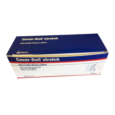 Cover-Roll® Stretch Nonwoven Polyester Dressing Retention Tape, 6 Inch x 2 Yard, White, 1 Box (General Wound Care) - Img 1