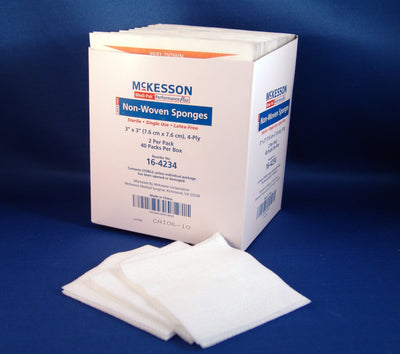 McKesson Sterile Nonwoven Sponge, 3 x 3 Inch, 1 Box of 40 (General Wound Care) - Img 5