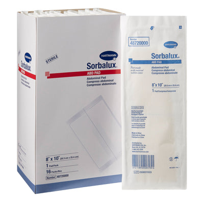 Sorbalux® ABD Sterile Abdominal Pad, 8 x 10 Inch, 1 Case of 320 (General Wound Care) - Img 1