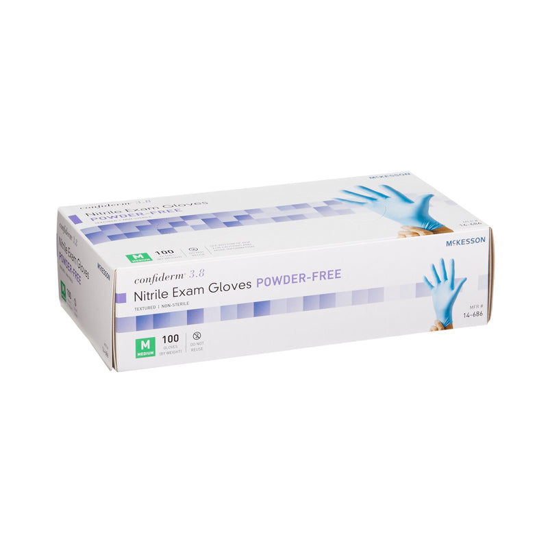 McKesson Confiderm® 3.8 Nitrile Exam Glove, Medium, Blue, 1 Box of 100 () - Img 4