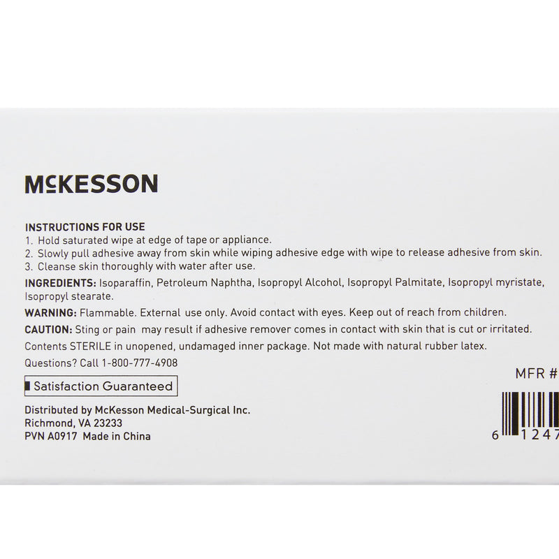 McKesson Adhesive Remover, 2-2/5 x 2-2/5 Inch Wipe, 1 Box of 50 (General Wound Care) - Img 5