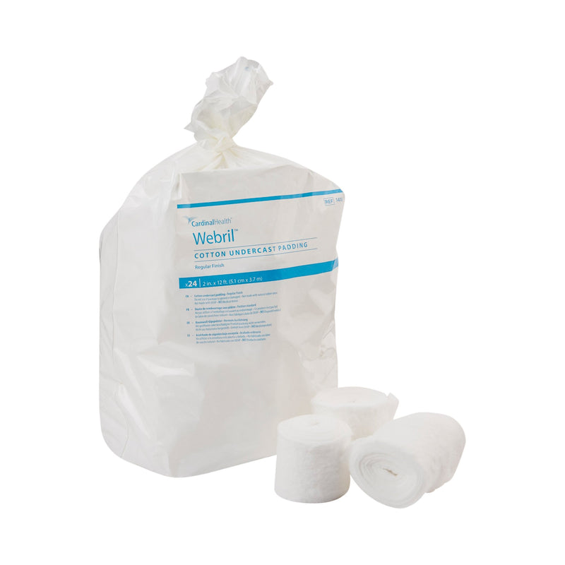 Webril™ Undercast Cotton Cast Padding, Non-Sterile, White, 2 Inch x 4 Yard, 1 Bag of 24 (Casting) - Img 1