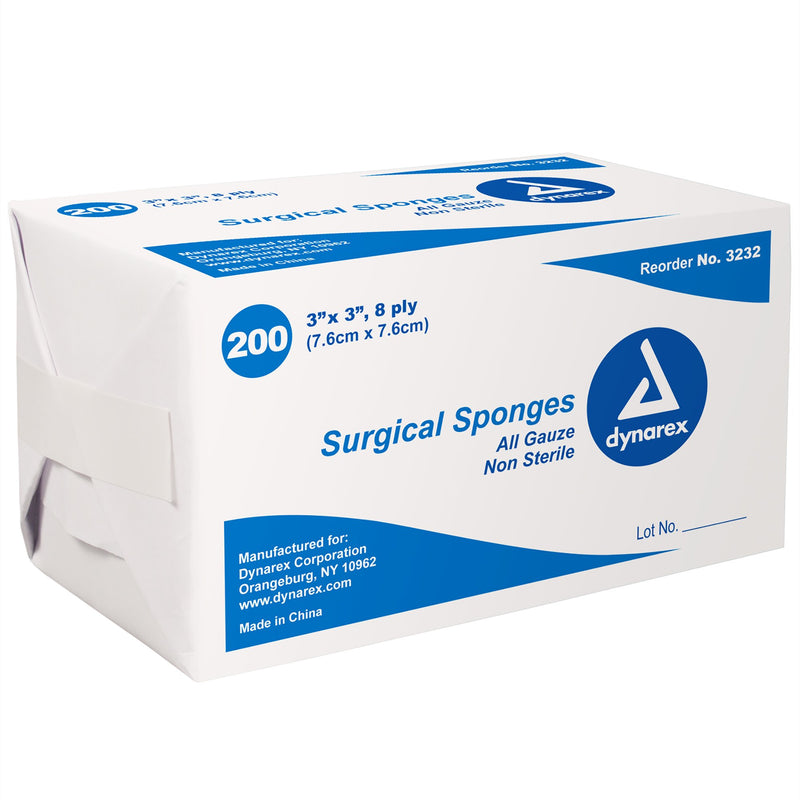 Dynarex® NonSterile Gauze Sponge, 3 x 3 Inch, 1 Case of 4000 (General Wound Care) - Img 1