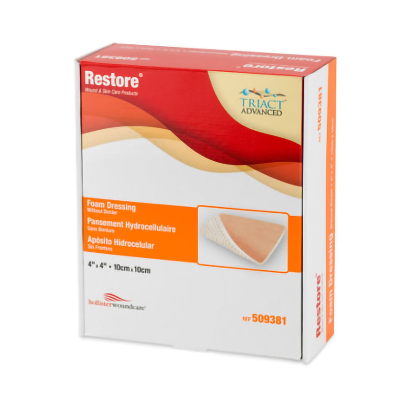 Restore™ Nonadhesive without Border Foam Dressing, 4 x 4 Inch, 1 Box of 10 (Advanced Wound Care) - Img 1