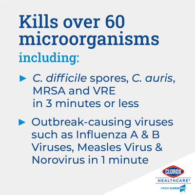 Clorox Healthcare Surface Disinfectant Cleaner, Chlorine Scent, Nonsterile, 6.75 X 9 Inch, Canister, 1 Carton (Cleaners and Disinfectants) - Img 6