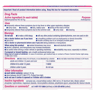 Benadryl® Allergy Ultratabs® Diphenhydramine Allergy Relief, 1 Case of 576 (Over the Counter) - Img 6