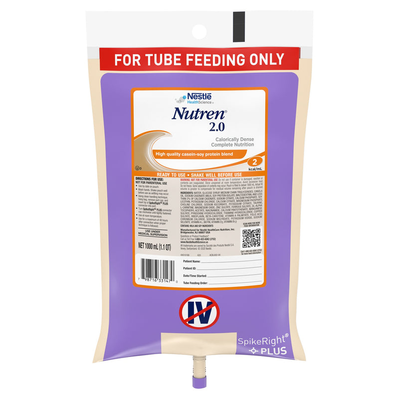 Nutren® 2.0 Tube Feeding Formula, 33.8 oz. Bag, 1 Case of 6 (Nutritionals) - Img 1