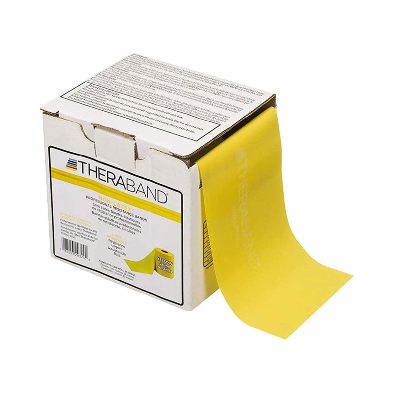 TheraBand® Exercise Resistance Band, Yellow, 4 Inch x 25 Yard, Light Resistance, 1 Box (Exercise Equipment) - Img 1