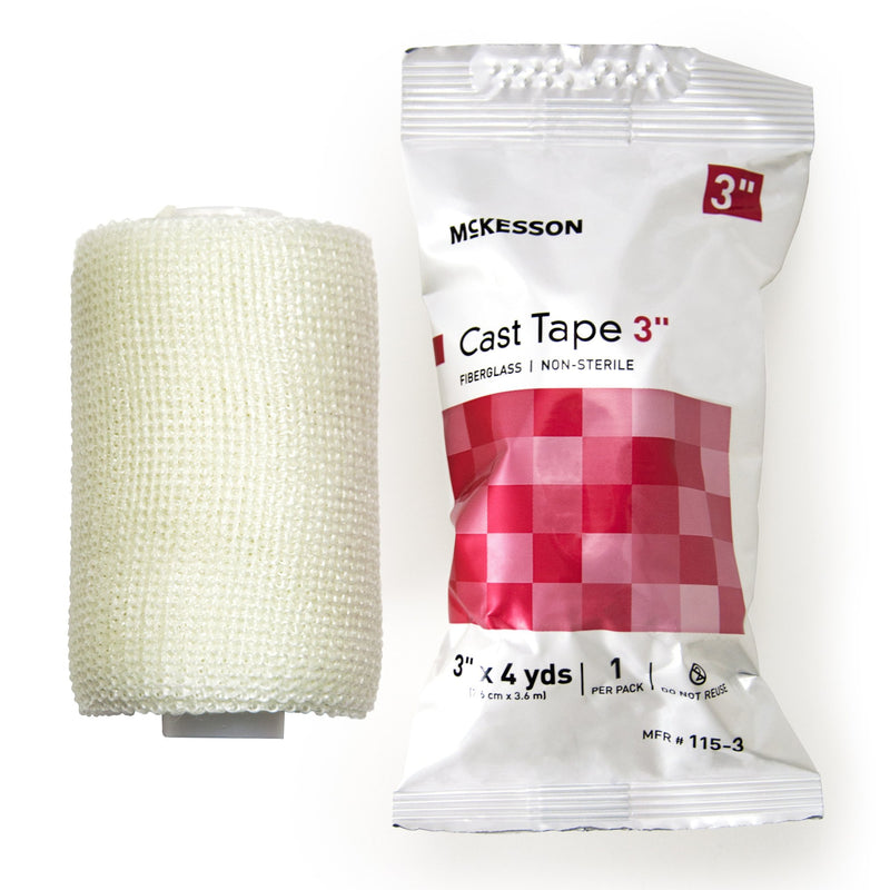 McKesson White Cast Tape, 3 Inch x 4 Yard, 1 Box of 10 (Casting) - Img 1