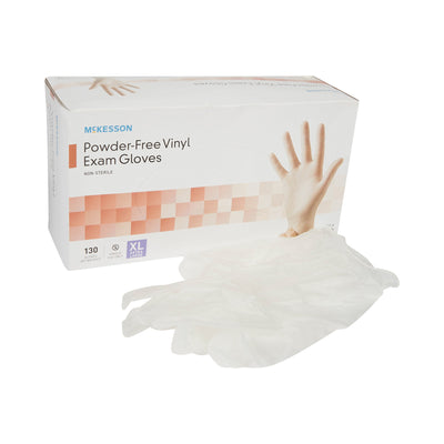 McKesson Vinyl Exam Glove, Extra Large, Clear, 1 Box of 130 () - Img 6