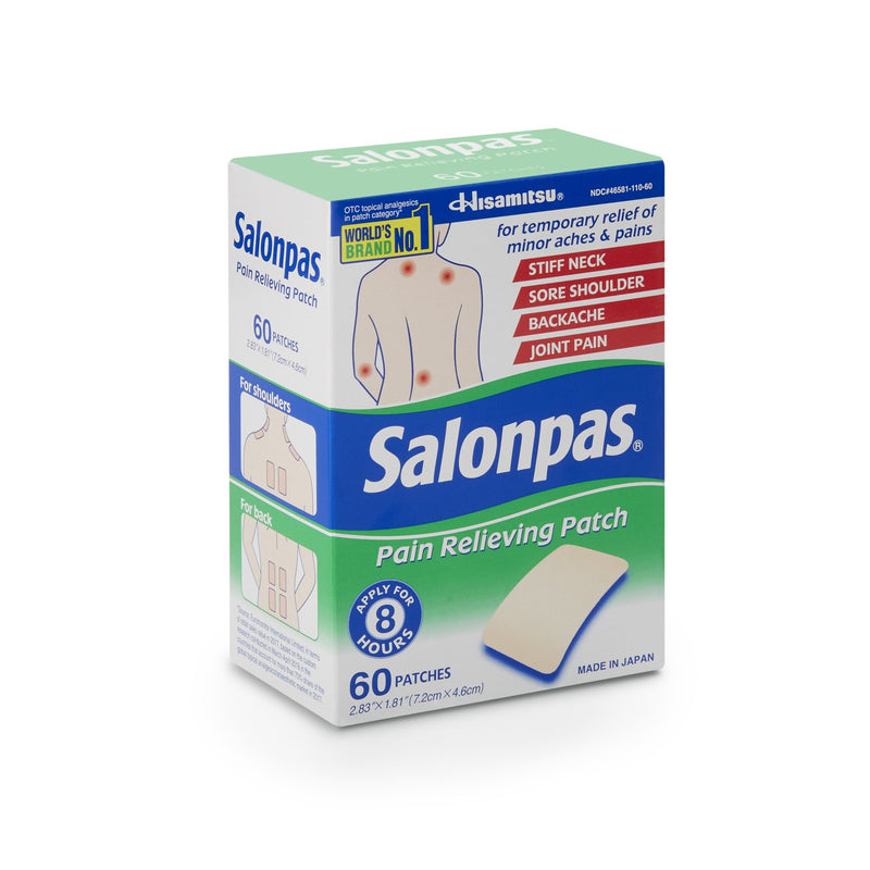 Salonpas® Camphor / Menthol / Methyl Salicylate Topical Pain Relief, 1 Box of 60 (Over the Counter) - Img 2