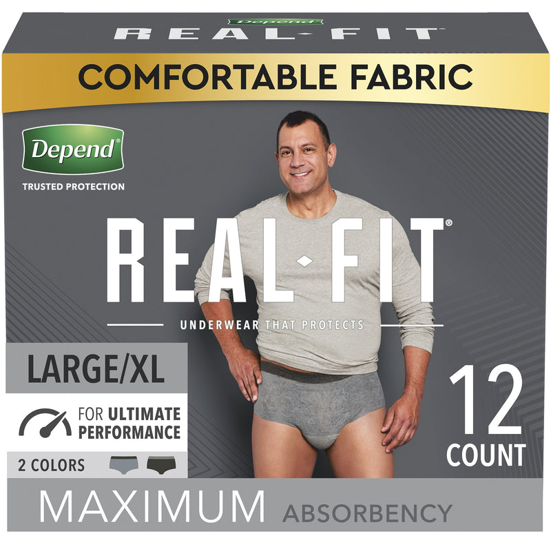 Depend® Real Fit® Maximum Absorbent Underwear, Large / Extra Large, 1 Pack of 12 () - Img 5