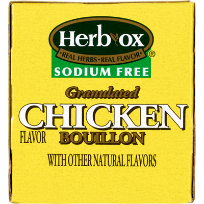 Herb-Ox® Chicken Bouillon Sodium Free Instant Broth, 1 Box of 50 (Nutritionals) - Img 2