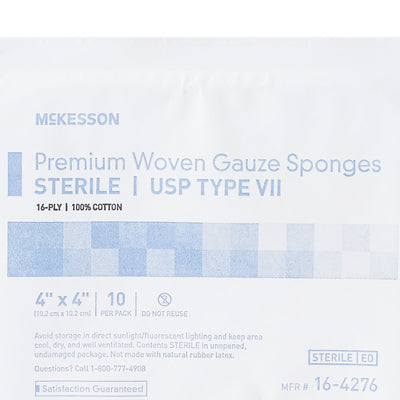 McKesson Sterile USP Type VII Gauze Sponge, 4 x 4 Inch, 1 Case of 72 (General Wound Care) - Img 4