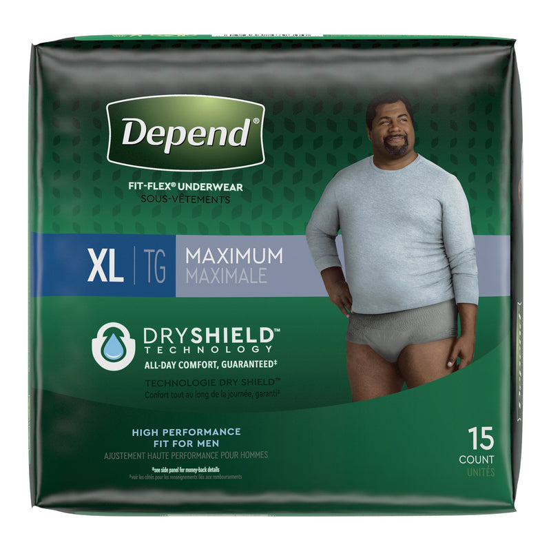 Depend FIT-FLEX Absorbent Underwear for Men, 44" to 64" Waist, X-Large, 1 Case of 30 () - Img 7