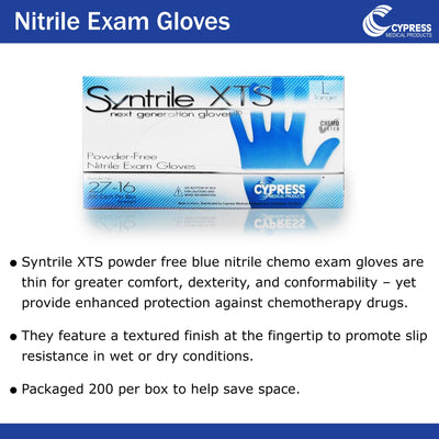 Syntrile® XTS Nitrile Standard Cuff Length Exam Glove, Large, Blue, 1 Case of 2000 () - Img 2