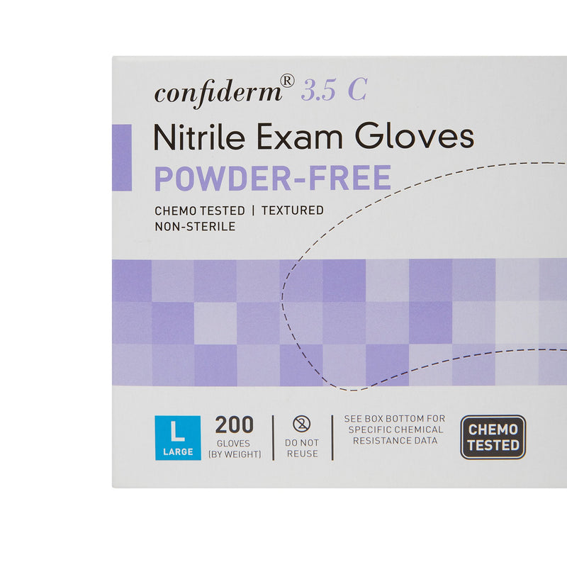McKesson Confiderm® 3.5C Nitrile Exam Glove, Large, Blue, 1 Box of 200 () - Img 6