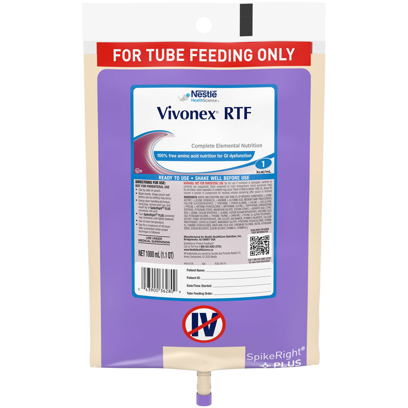 Vivonex® RTF Tube Feeding Formula, 33.8 oz. Bag, 1 Case of 6 (Nutritionals) - Img 1