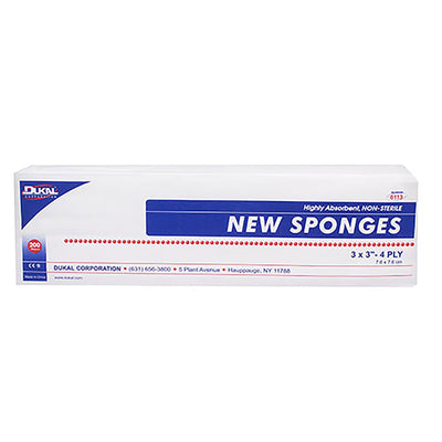 Dukal™ NonSterile Nonwoven Sponge, 3 x 3 Inch, 1 Bag (General Wound Care) - Img 1