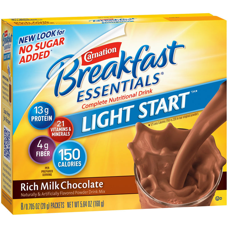 Carnation Breakfast Essentials® Light Start Chocolate Oral Supplement, 20 Gram Packet, 1 Box of 8 (Nutritionals) - Img 6