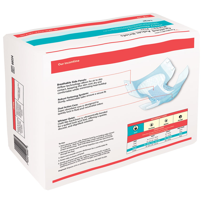 Wings™ Plus Quilted Heavy Absorbency Incontinence Brief, Large, 1 Bag () - Img 4