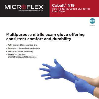 Microflex® Cobalt® Exam Glove, Extra Large, Blue, 1 Box of 100 () - Img 3