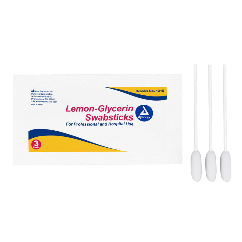 dynarex® Lemon-Glycerin Oral Swabsticks, 1 Pack (Mouth Care) - Img 1