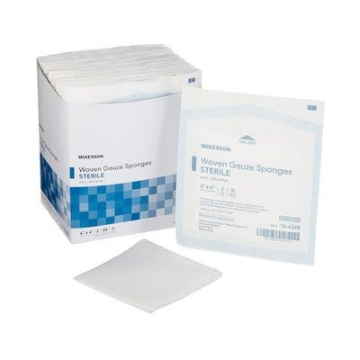McKesson Sterile Gauze Sponge, 4 x 4 Inch, 1 Box of 50 (General Wound Care) - Img 1