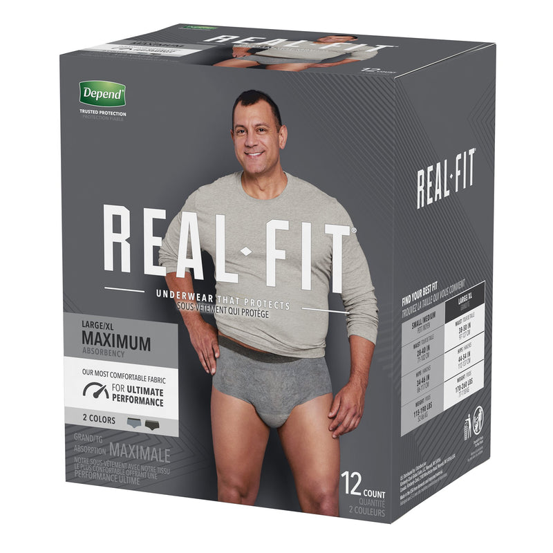 Depend® Real Fit® Maximum Absorbent Underwear, Large / Extra Large, 1 Pack of 12 () - Img 3