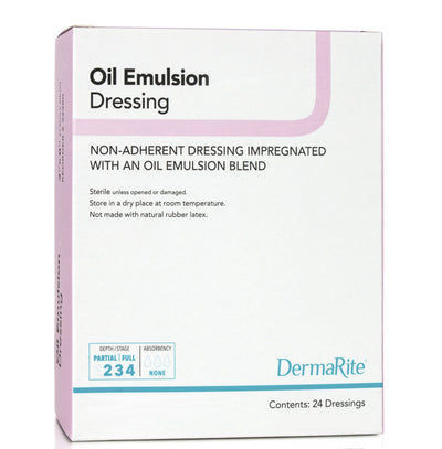 DermaRite® Oil Emulsion Impregnated Dressing, 3 x 3 Inch, 1 Box of 50 (Advanced Wound Care) - Img 1