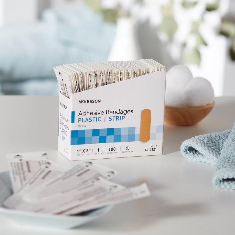 McKesson Tan Adhesive Strip, 1 x 3 Inch, 1 Box of 100 (General Wound Care) - Img 10