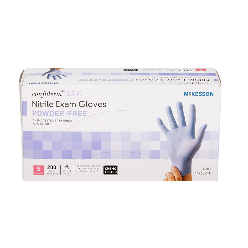 McKesson Confiderm® 3.5C Nitrile Exam Glove, Small, Blue, 1 Box of 200 () - Img 3