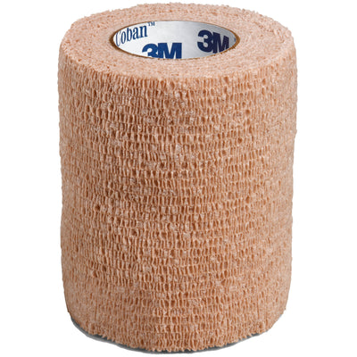 3M™ Coban™ Self-adherent Closure Cohesive Bandage, 3 Inch x 5 Yard, Tan, 1 Roll (General Wound Care) - Img 1