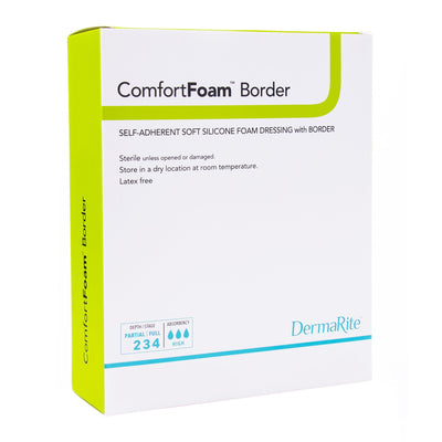 ComfortFoam™ Border Silicone Adhesive with Border Silicone Foam Dressing, 4 x 12 Inch, 1 Each (Advanced Wound Care) - Img 1