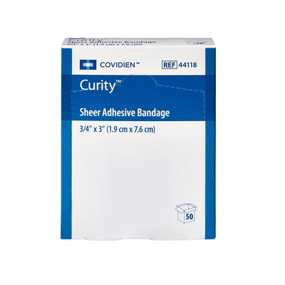 Curity™ Sheer Adhesive Strip, ¾ x 3 Inch, 1 Box of 50 (General Wound Care) - Img 2