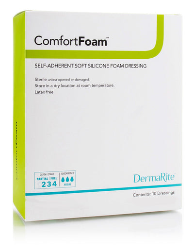 ComfortFoam™ Silicone Adhesive without Border Silicone Foam Dressing, 8 x 8 Inch, 1 Each (Advanced Wound Care) - Img 1