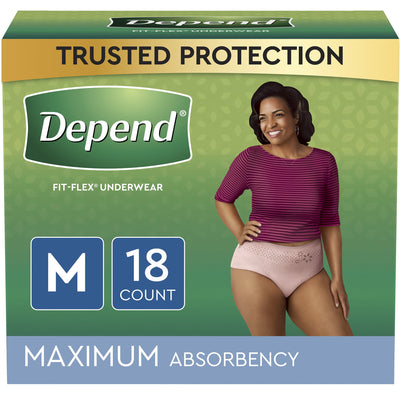 Depend® FIT-FLEX® Womens Absorbent Underwear, Medium, Tan, 1 Pack of 18 () - Img 5