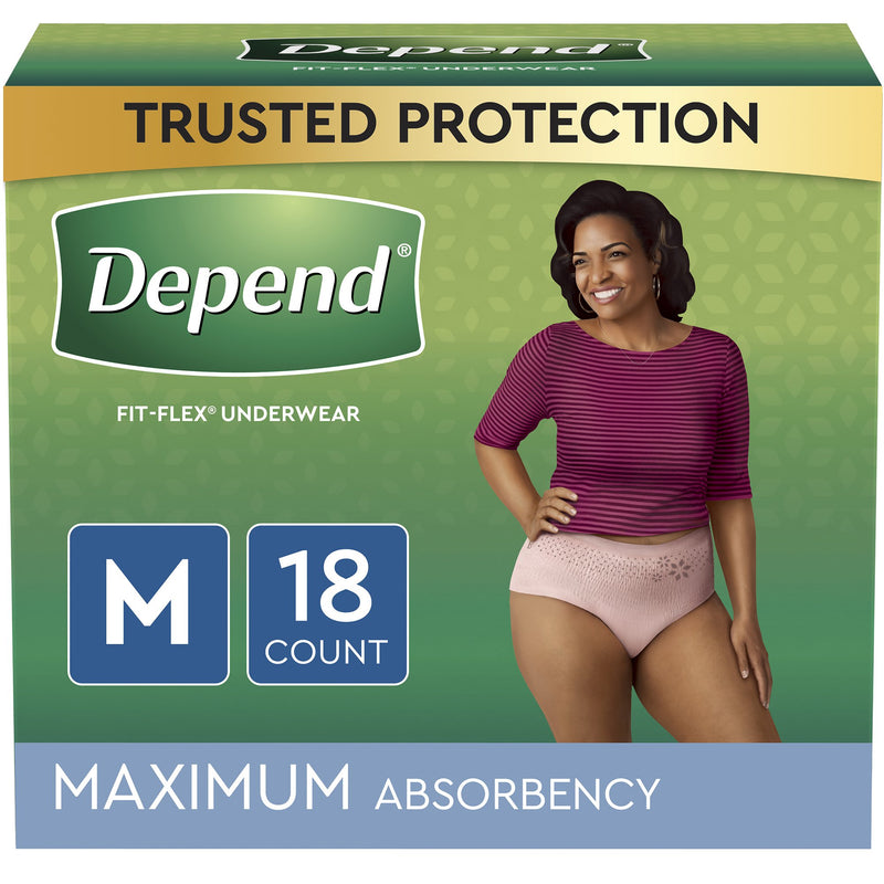 Depend® FIT-FLEX® Womens Absorbent Underwear, Medium, Tan, 1 Pack of 18 () - Img 5