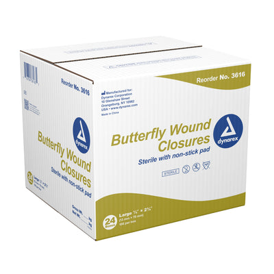 dynarex® Butterfly Wound Closure Strip, ½ by 2¾ Inches, 1 Case of 2400 (Skin Closure Strips) - Img 4