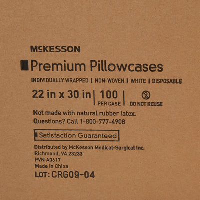 McKesson White Nonwoven Pillowcase, 22 x 30 Inch, 1 Case of 100 (Pillowcases) - Img 3