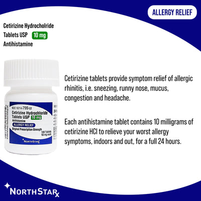 NorthStar Rx Cetirizine Antihistamine, 1 Bottle (Rx) - Img 2