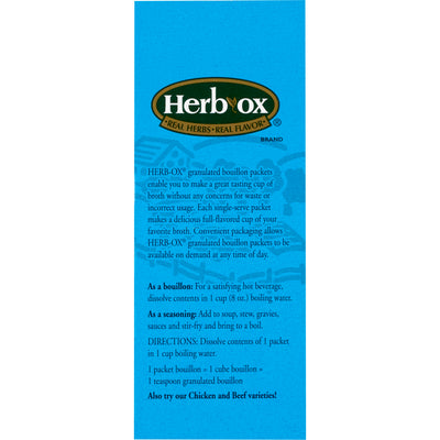 Herb-Ox® Vegetable Bouillon Instant Broth, 1 Box of 50 (Nutritionals) - Img 2