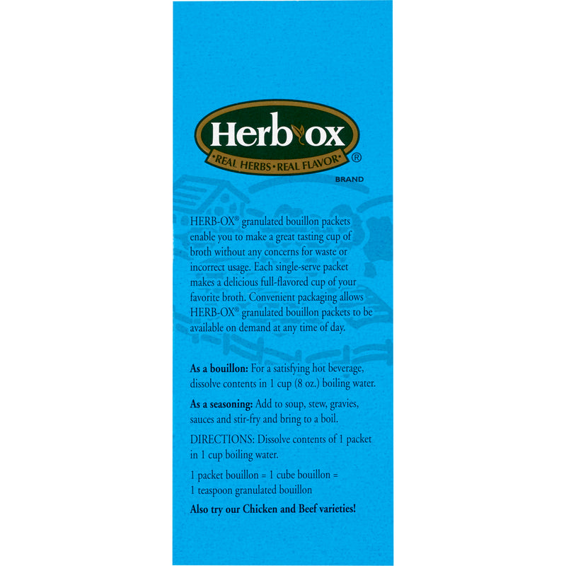 Herb-Ox® Vegetable Bouillon Instant Broth, 1 Box of 50 (Nutritionals) - Img 2