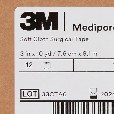 3M™ Medipore™ H Cloth Medical Tape, 3 Inch x 10 Yard, White, 1 Case of 12 (General Wound Care) - Img 9