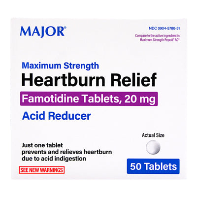 Major® Famotidine Antacid, Maximum Strength, 1 Bottle (Over the Counter) - Img 1