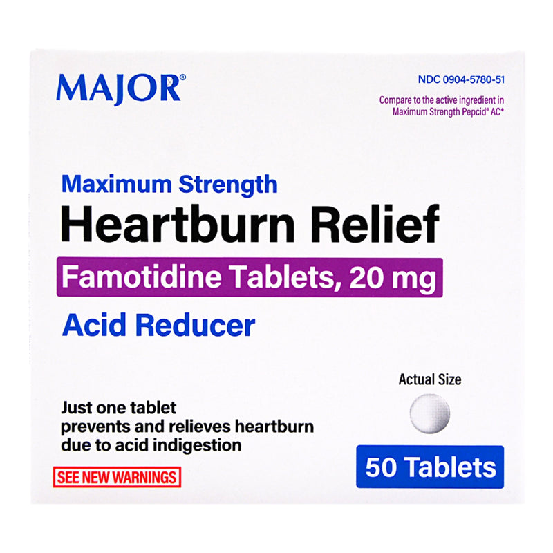 Major® Famotidine Antacid, Maximum Strength, 1 Bottle (Over the Counter) - Img 1