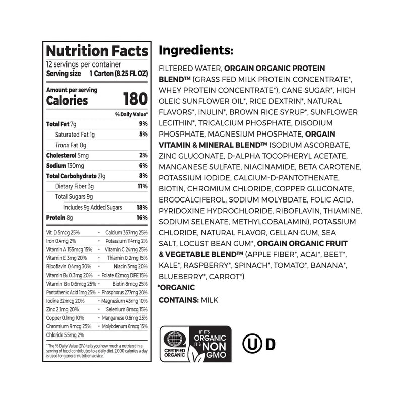 Orgain® Kids® Protein Organic Vanilla Pediatric Oral Supplement, 8.25 oz. Carton, 1 Each () - Img 3