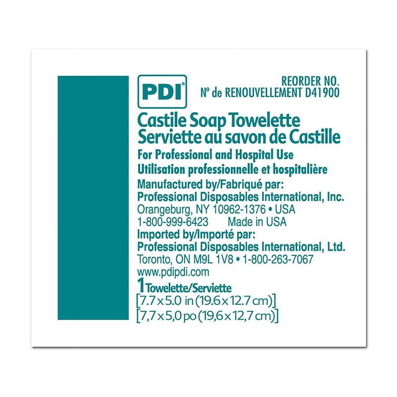 PDI® Scented Castile Soap Towelettes, Individual Packet, 1 Box of 100 (Skin Care) - Img 3