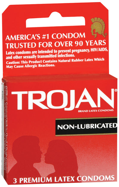 Trojan® Nonlubricated Condom, 1 Box of 3 (Over the Counter) - Img 1